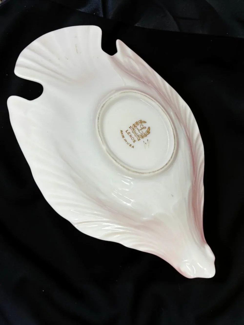 Vintage LENOX Dove Ivory Porcelain 24K Gold Trim MCM Dish 1983